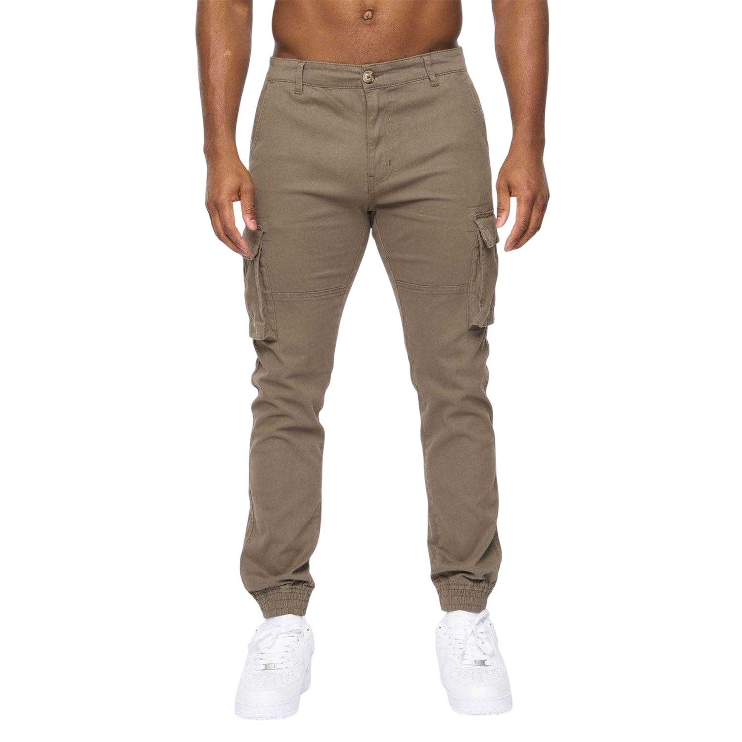 Green - Front - Crosshatch Mens Frentons Straight Cargo Trousers