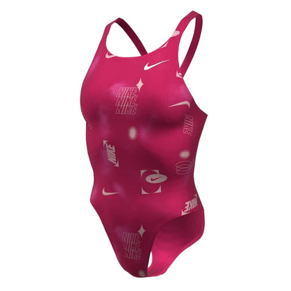 Rush - Front - Nike Womens-Ladies Lettering Snug Fit One Piece Swimsuit