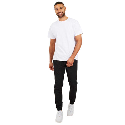 Black - Side - Brave Soul Mens Seersucker Cuffed Trousers