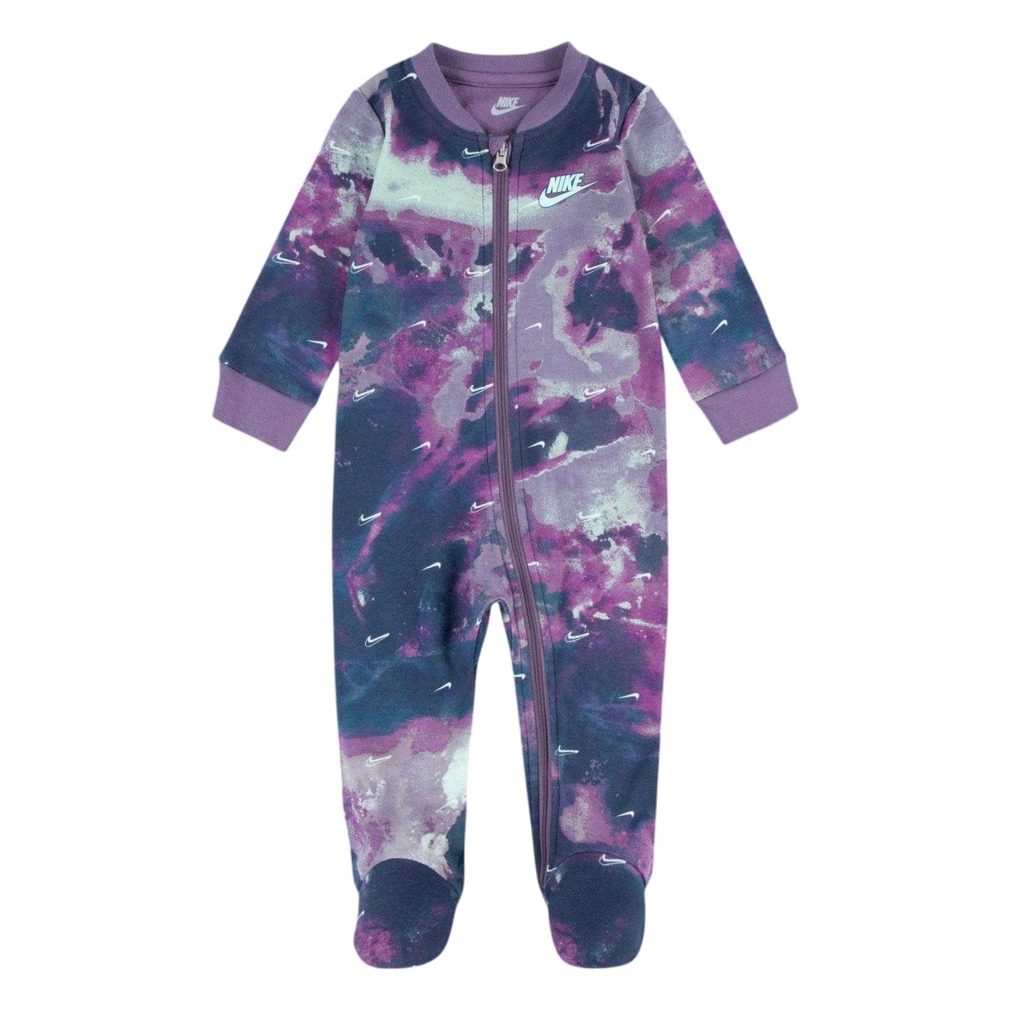 Purple - Front - Nike Baby All-Over Print Babysuit