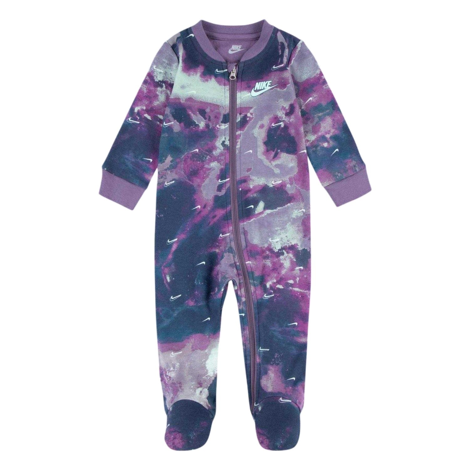 Purple - Front - Nike Baby All-Over Print Babysuit