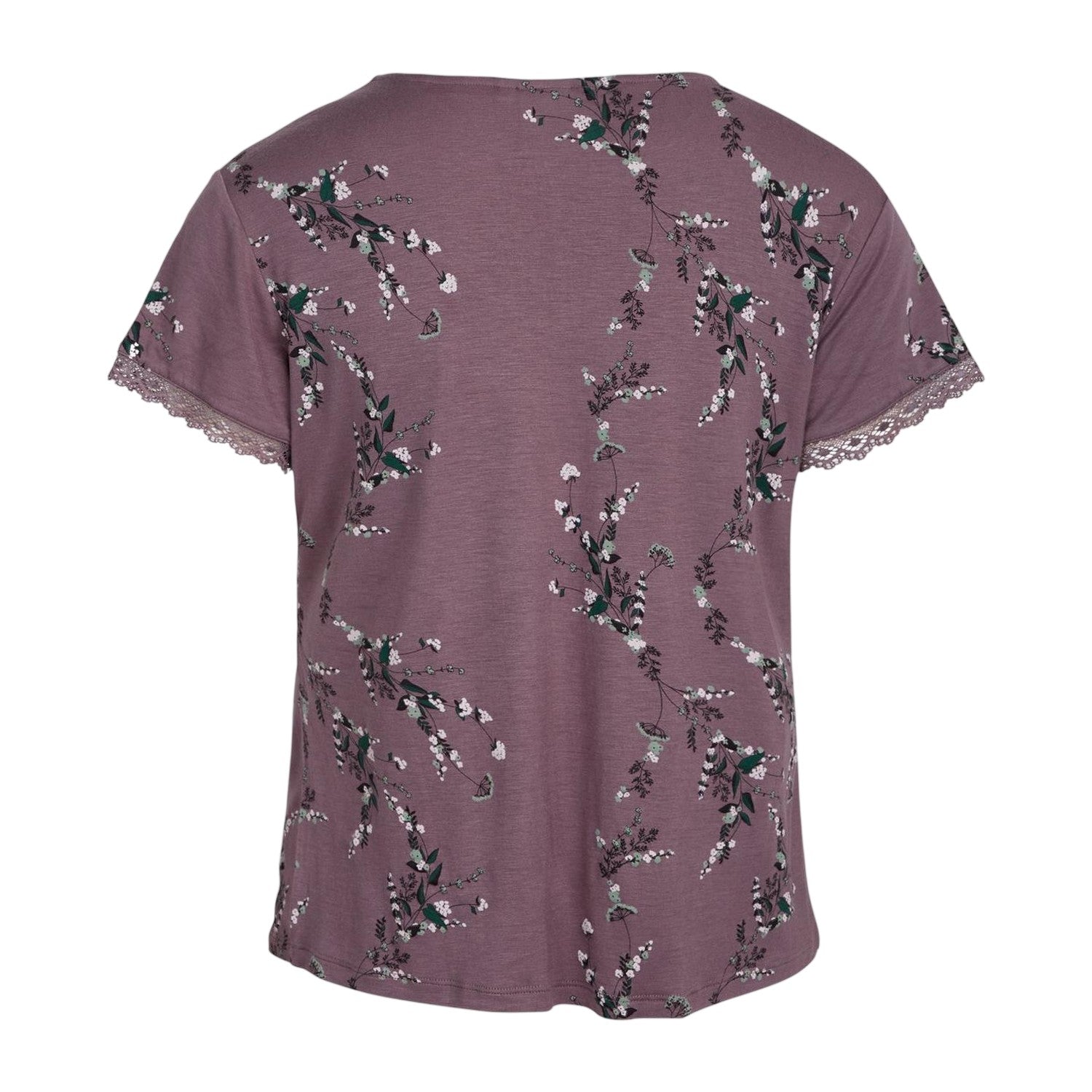 Purple - Back - CCDK Copenhagen Womens-Ladies Jordan Floral Lace Detail T-Shirt
