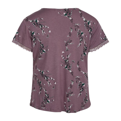 Purple - Back - CCDK Copenhagen Womens-Ladies Jordan Floral Lace Detail T-Shirt