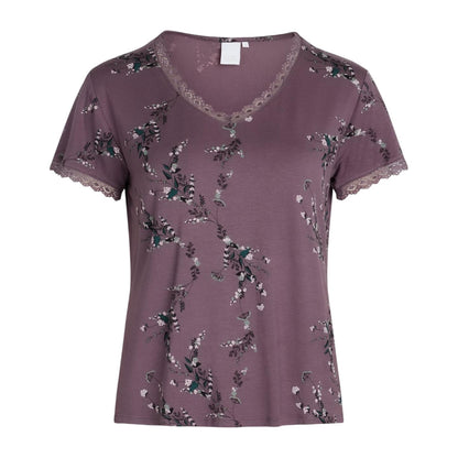 Purple - Front - CCDK Copenhagen Womens-Ladies Jordan Floral Lace Detail T-Shirt