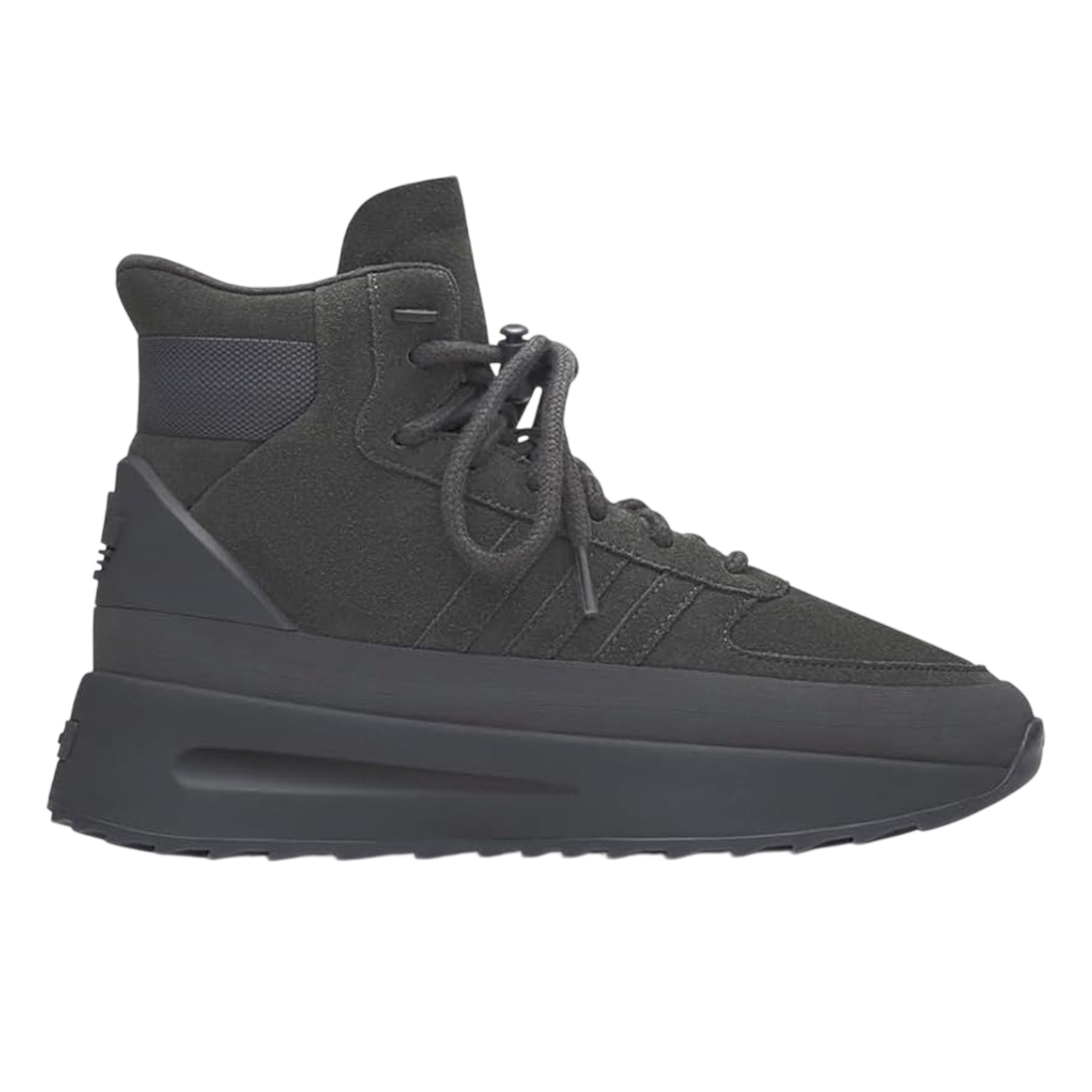 Carbon - Front - Adidas Mens Athletics Los Angeles Hiker Canvas High Top Trainers