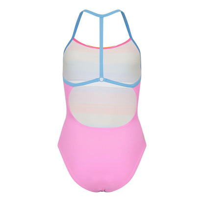 Multicoloured - Back - Zoggs Womens-Ladies Colour Block One Piece Swimsuit