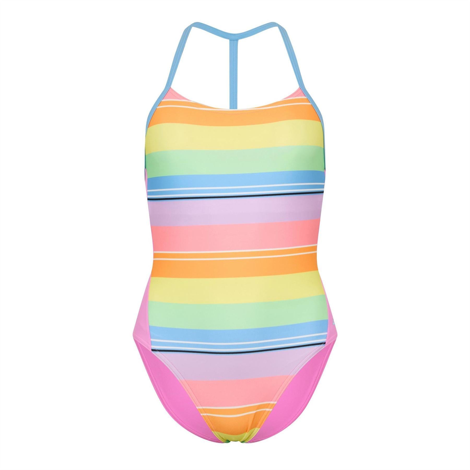 Multicoloured - Front - Zoggs Womens-Ladies Colour Block One Piece Swimsuit