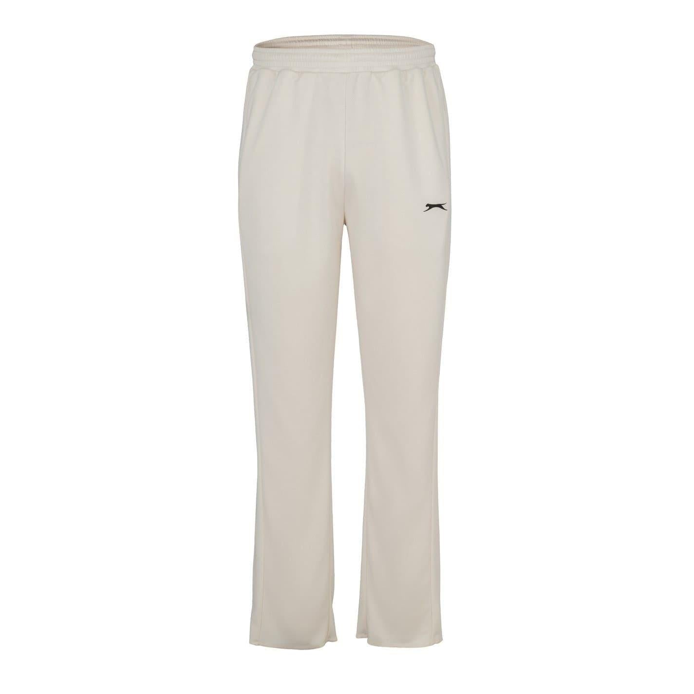 Cream - Front - Slazenger Mens Logo Cricket Trousers