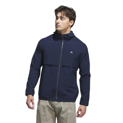 Navy - Side - Adidas Mens Go-To Logo Full Zip Jacket