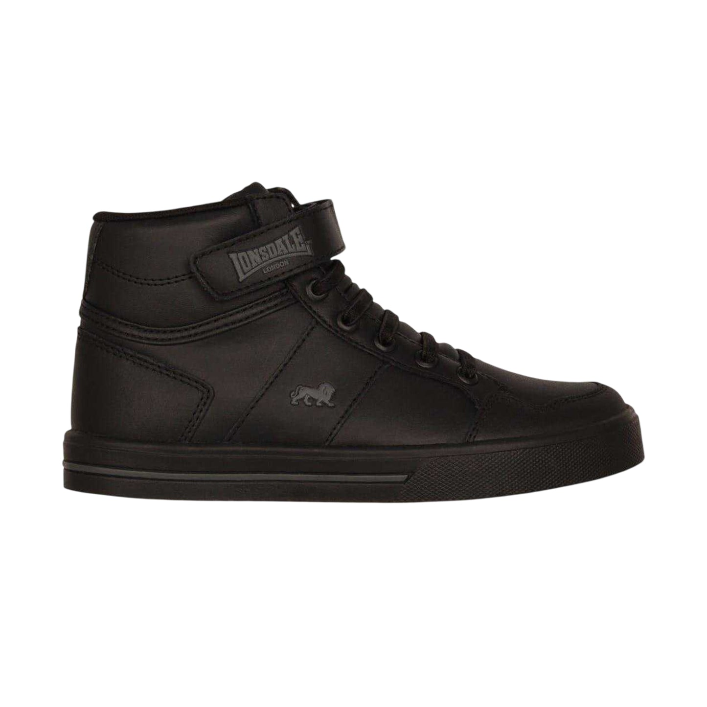 Black-Charcoal - Side - Lonsdale Childrens-Kids Canons Trainers