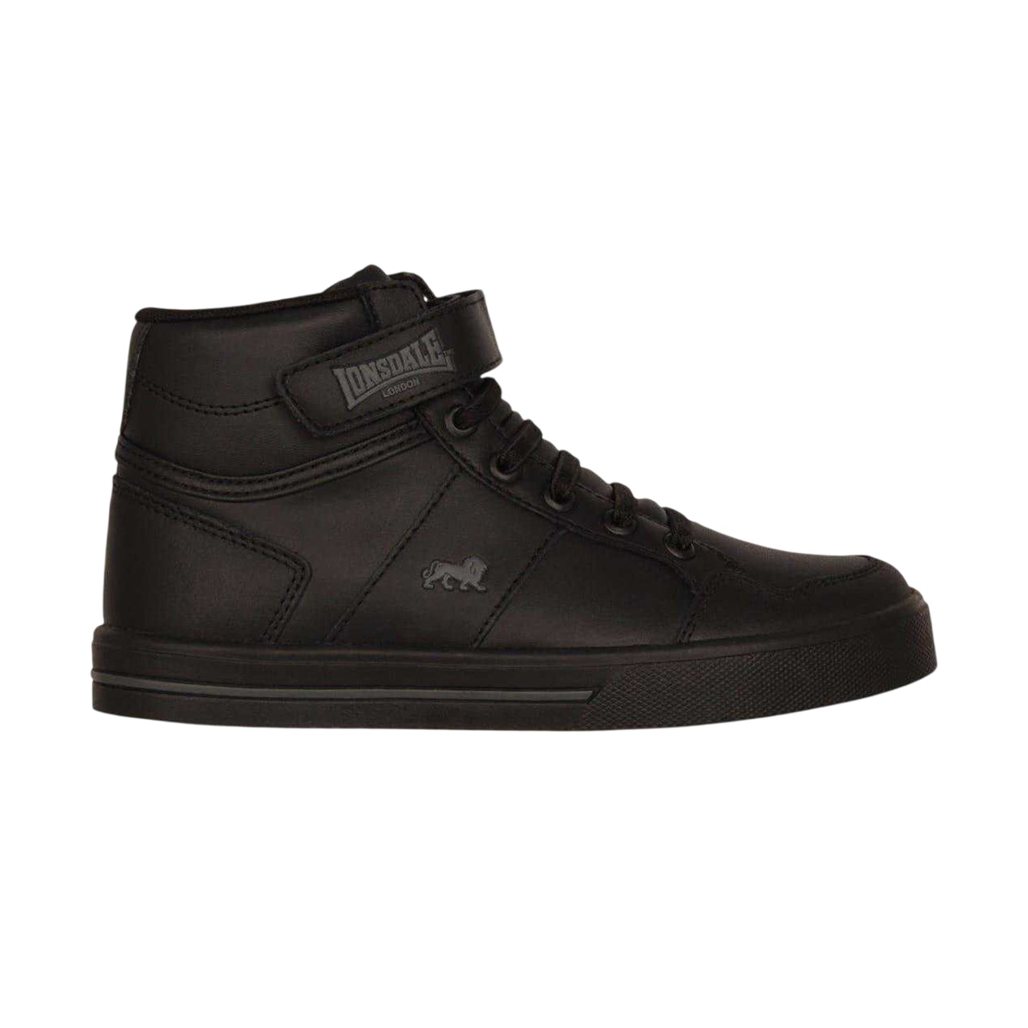 Black-Charcoal - Side - Lonsdale Childrens-Kids Canons Trainers