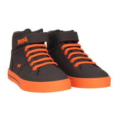 Grey-Orange - Front - Lonsdale Childrens-Kids Canons Trainers