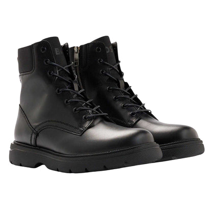 Black - Front - Boss Mens Jacob Leather Ankle Boots