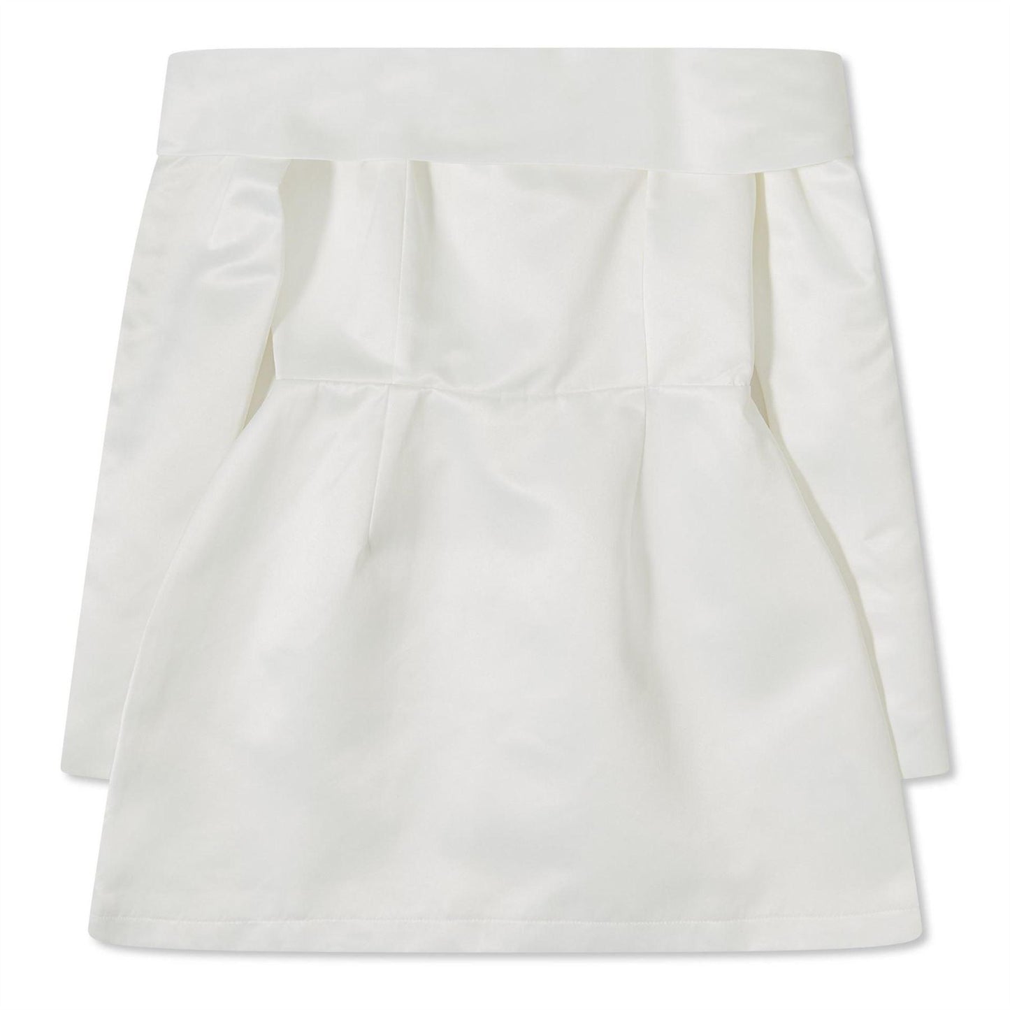White - Front - Odd Muse Womens-Ladies Satin Bardot Mini Dress