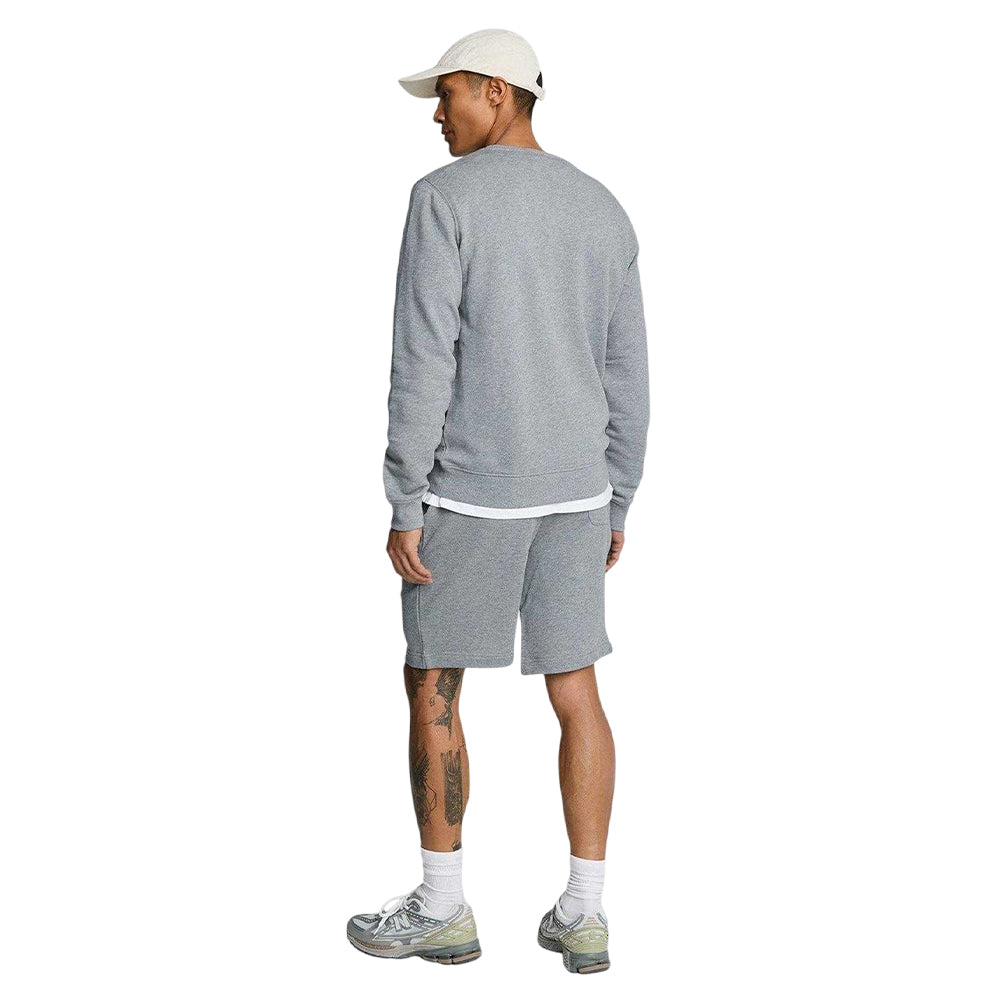 Grey - Back - Lyle & Scott Mens Fleece Embroidered Logo Shorts