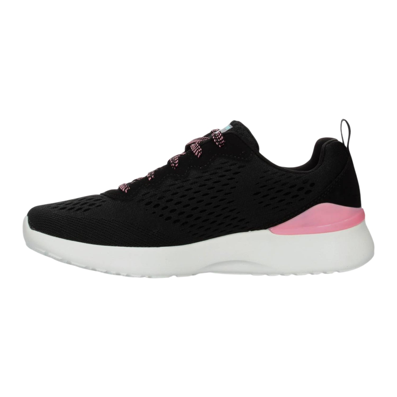 Black-Pink - Side - Skechers Womens-Ladies Skech-Air Mesh Trainers