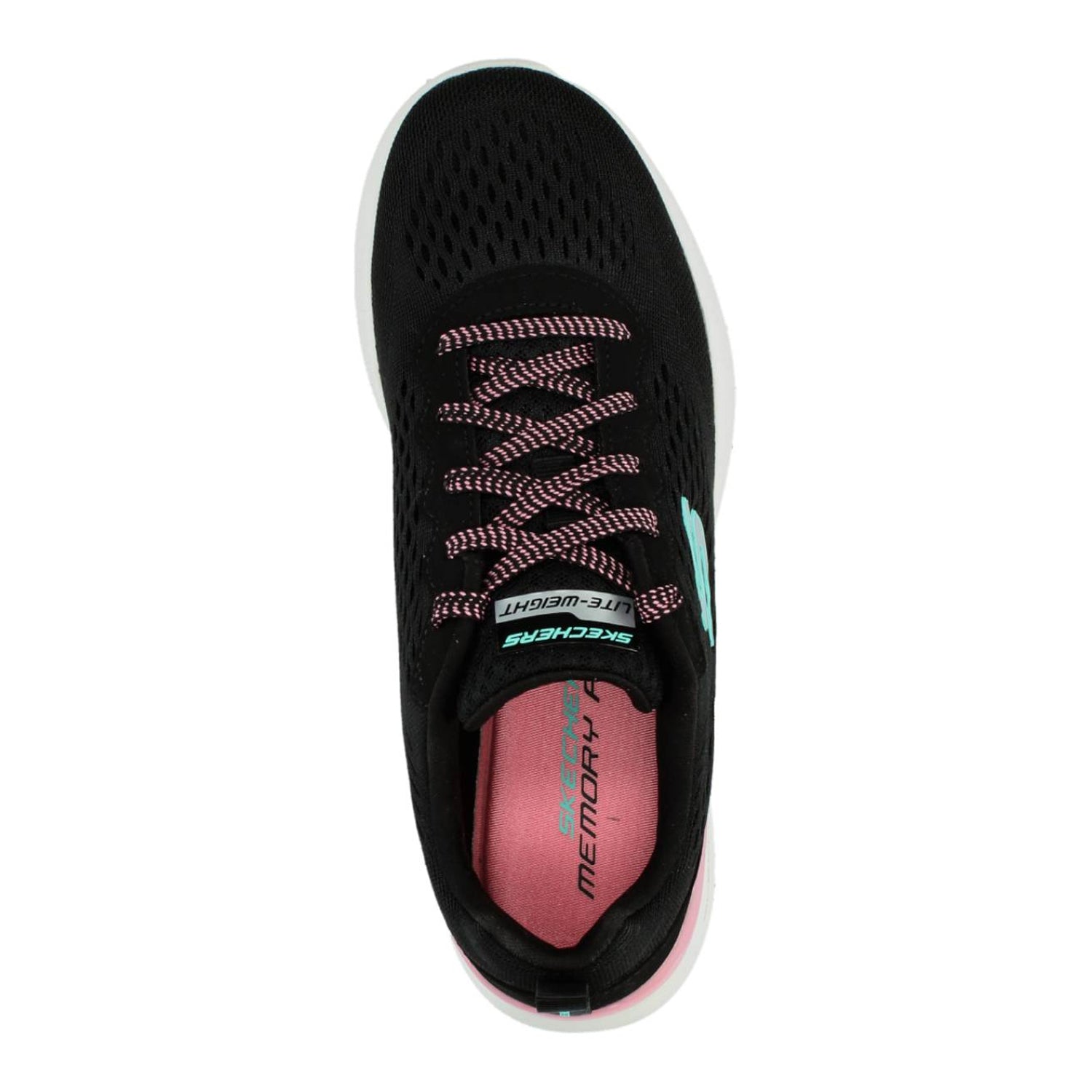 Black-Pink - Lifestyle - Skechers Womens-Ladies Skech-Air Mesh Trainers