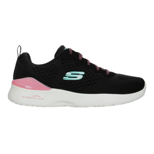 Black-Pink - Front - Skechers Womens-Ladies Skech-Air Mesh Trainers