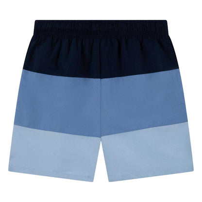 Marine Blue - Back - Lacoste Boys Colourblock Relaxed Fit Swim Shorts