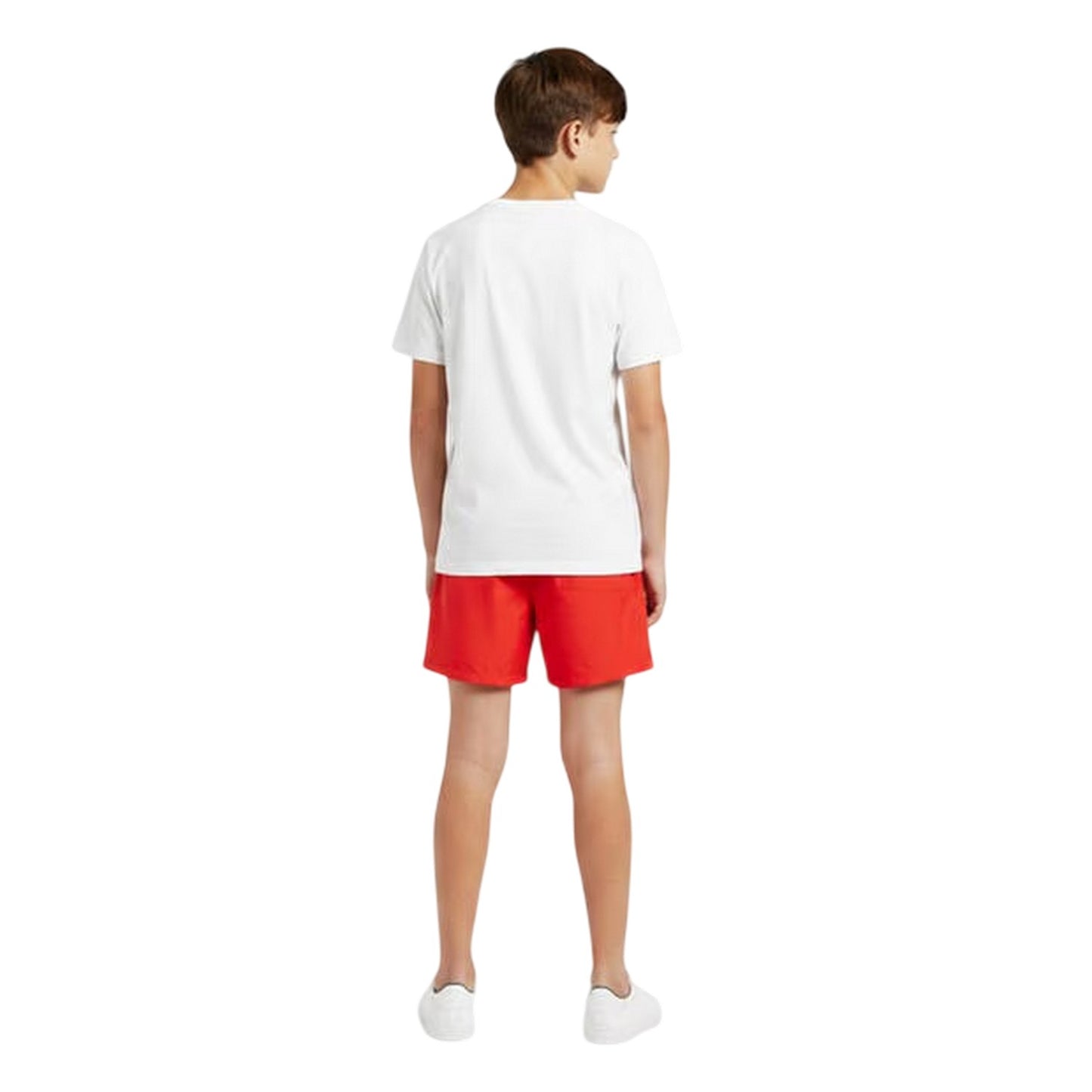 Red - Side - Calvin Klein Childrens-Kids Logo Swim Shorts