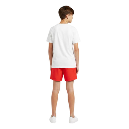 Red - Side - Calvin Klein Childrens-Kids Logo Swim Shorts