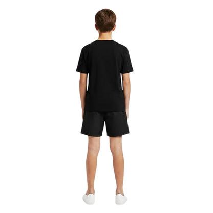 Black - Side - Calvin Klein Childrens-Kids Logo Swim Shorts