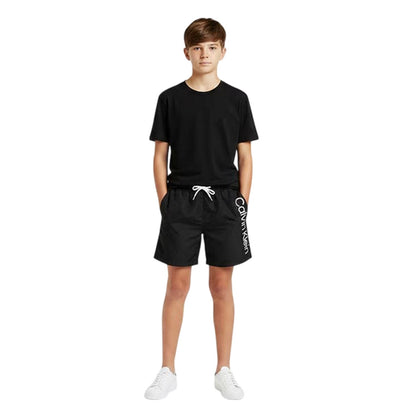 Black - Lifestyle - Calvin Klein Childrens-Kids Logo Swim Shorts