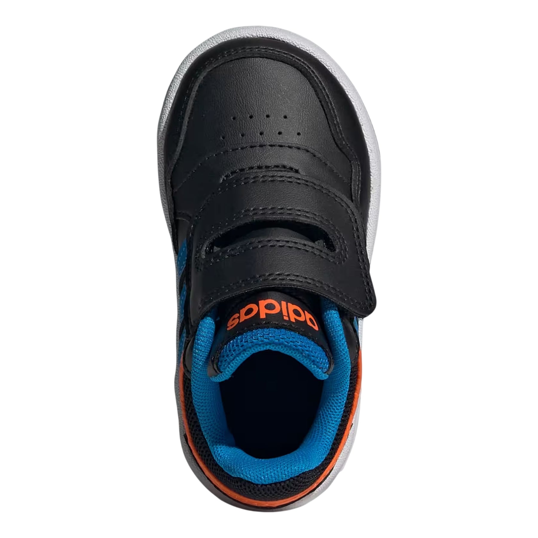 Black-Blue-Orange - Side - Adidas Childrens-Kids Hoops 3.0 3 Stripes Trainers
