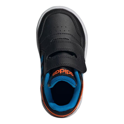 Black-Blue-Orange - Side - Adidas Childrens-Kids Hoops 3.0 3 Stripes Trainers