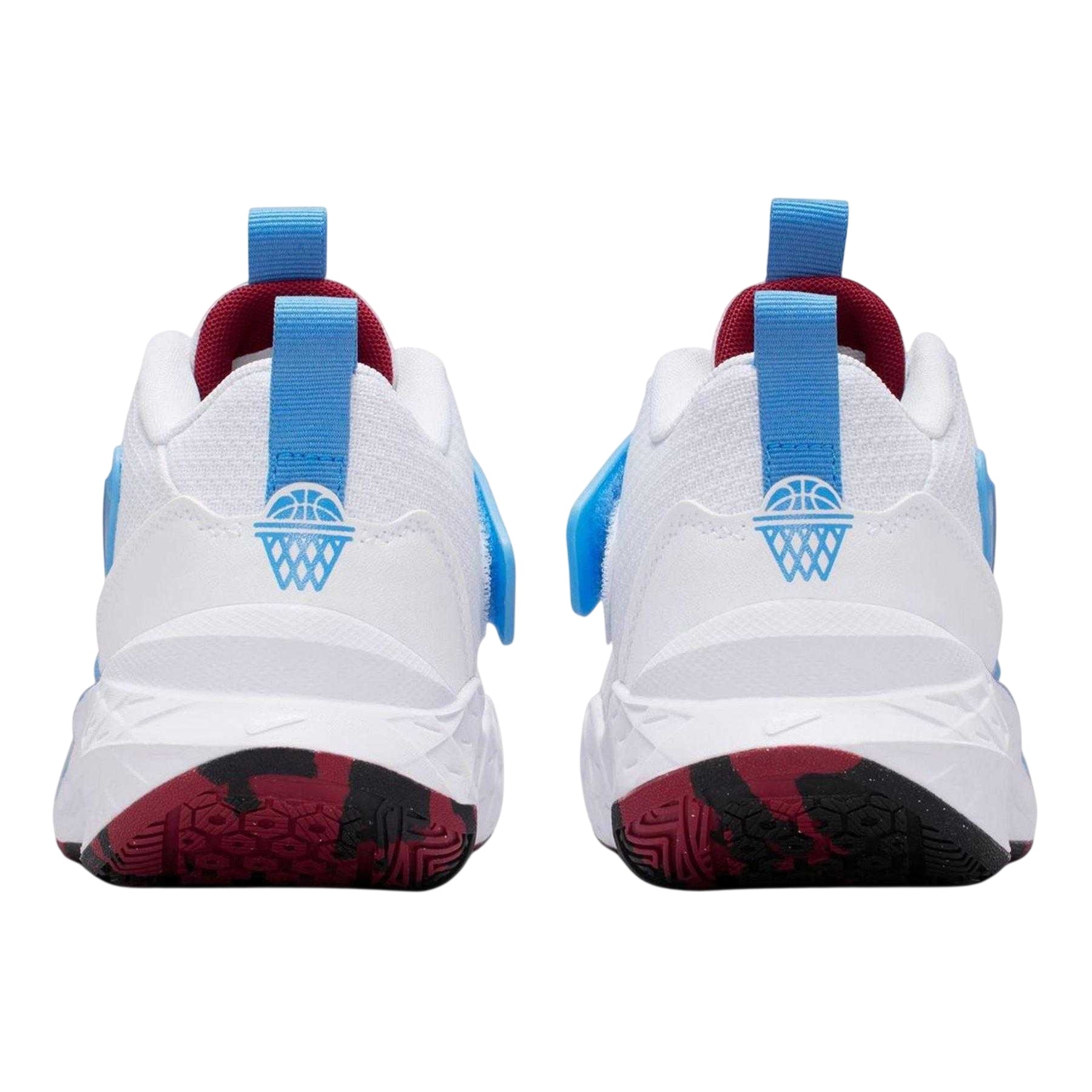 White-Blue - Back - Nike Childrens-Kids Hustle D 12 Basketball Shoes