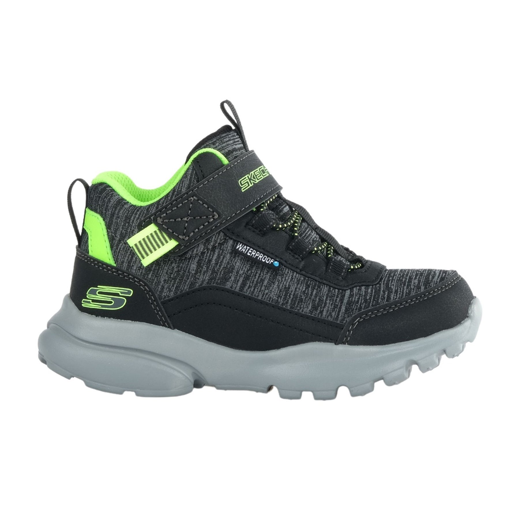 Black-Charcoal - Side - Skechers Childrens-Kids Razorflex Trainers