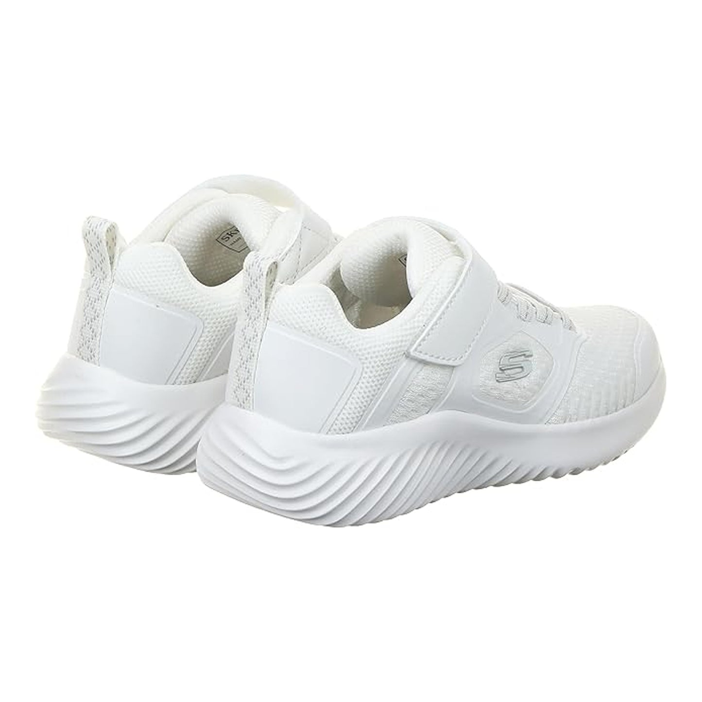 White - Back - Skechers Childrens-Kids Bounder Mesh Trainers