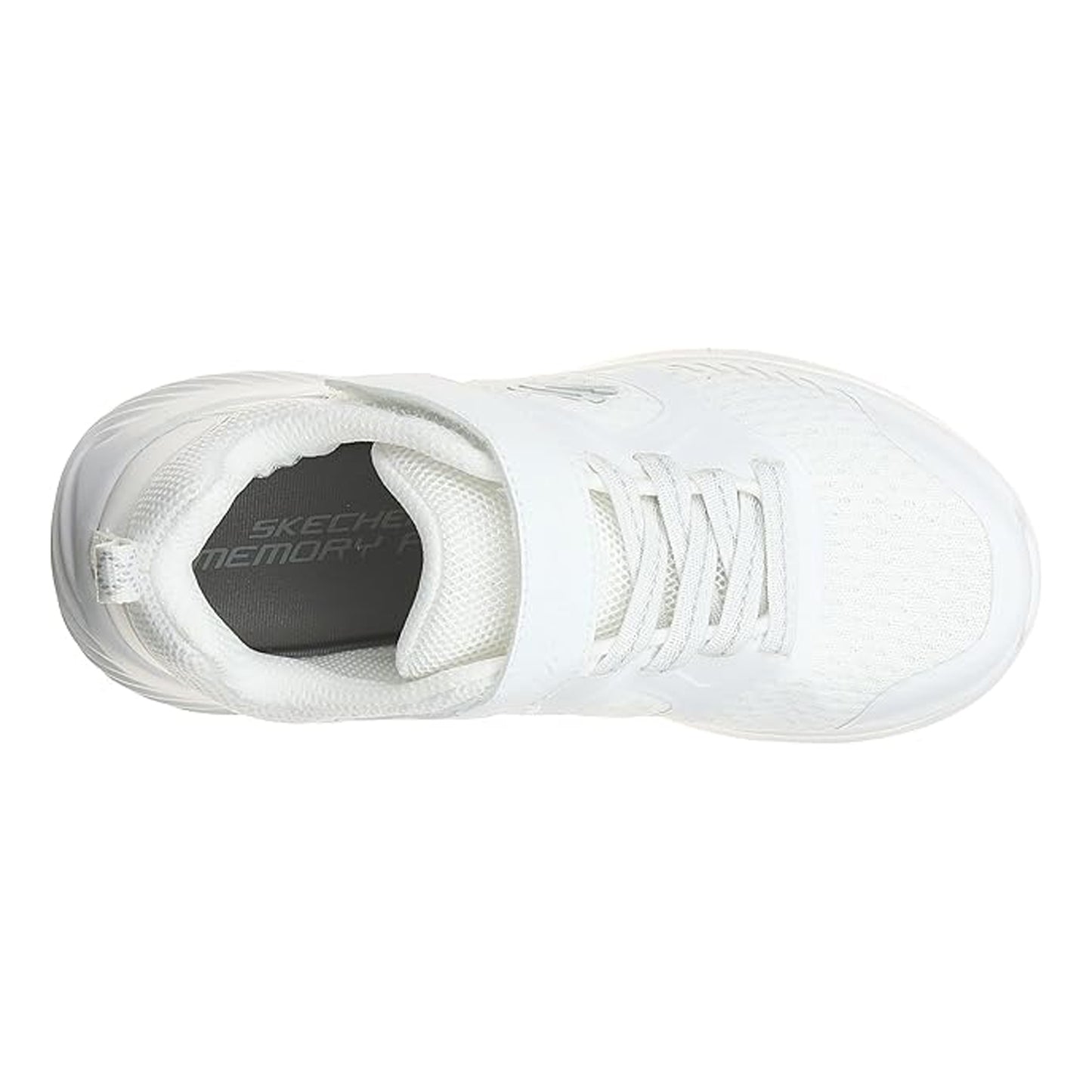 White - Side - Skechers Childrens-Kids Bounder Mesh Trainers