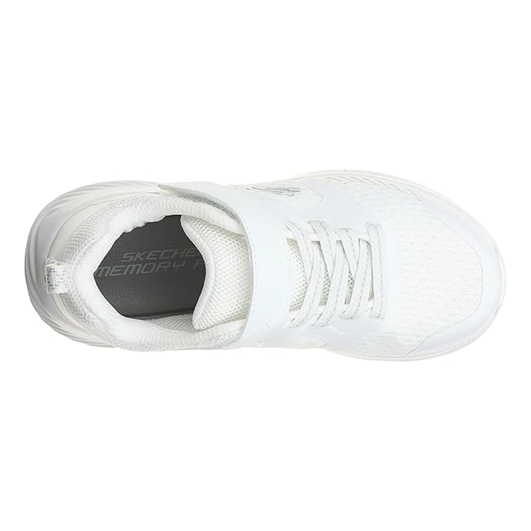 White - Side - Skechers Childrens-Kids Bounder Mesh Trainers