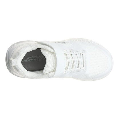 White - Side - Skechers Childrens-Kids Bounder Mesh Trainers