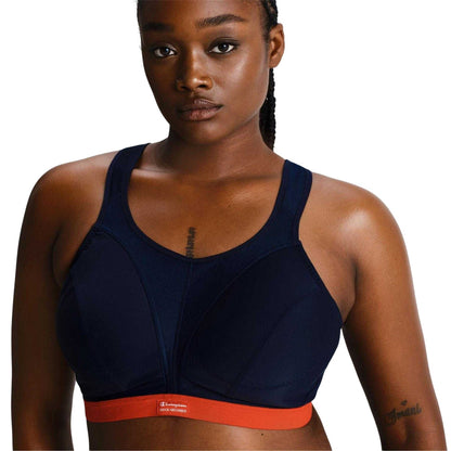 Navy - Side - Champion Womens-Ladies D+ Max Shock Absorber Sports Bra