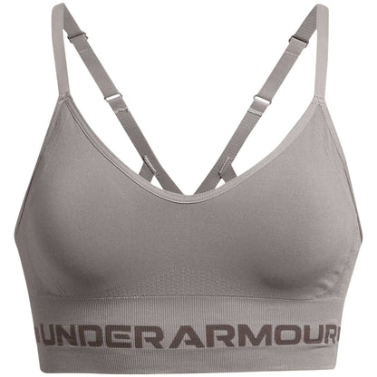 Pewter - Front - Under Armour Womens-Ladies Low Impact Sports Bra