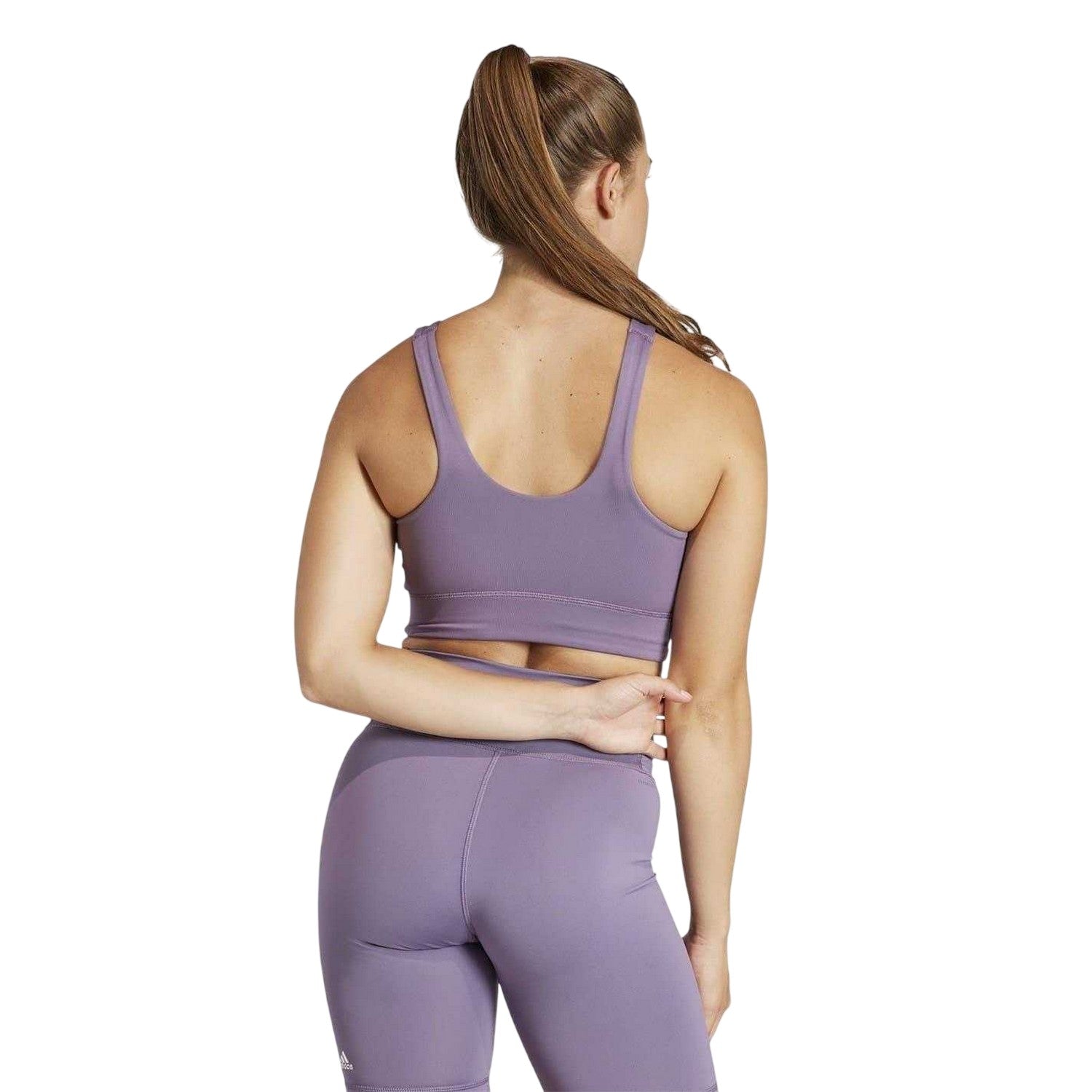 Purple - Lifestyle - Adidas Womens-Ladies Medium Impact Snug Fit Sports Bra