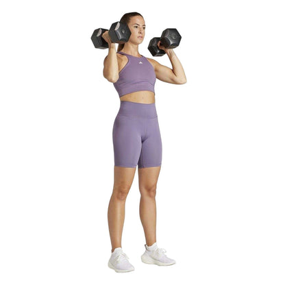 Purple - Pack Shot - Adidas Womens-Ladies Medium Impact Snug Fit Sports Bra