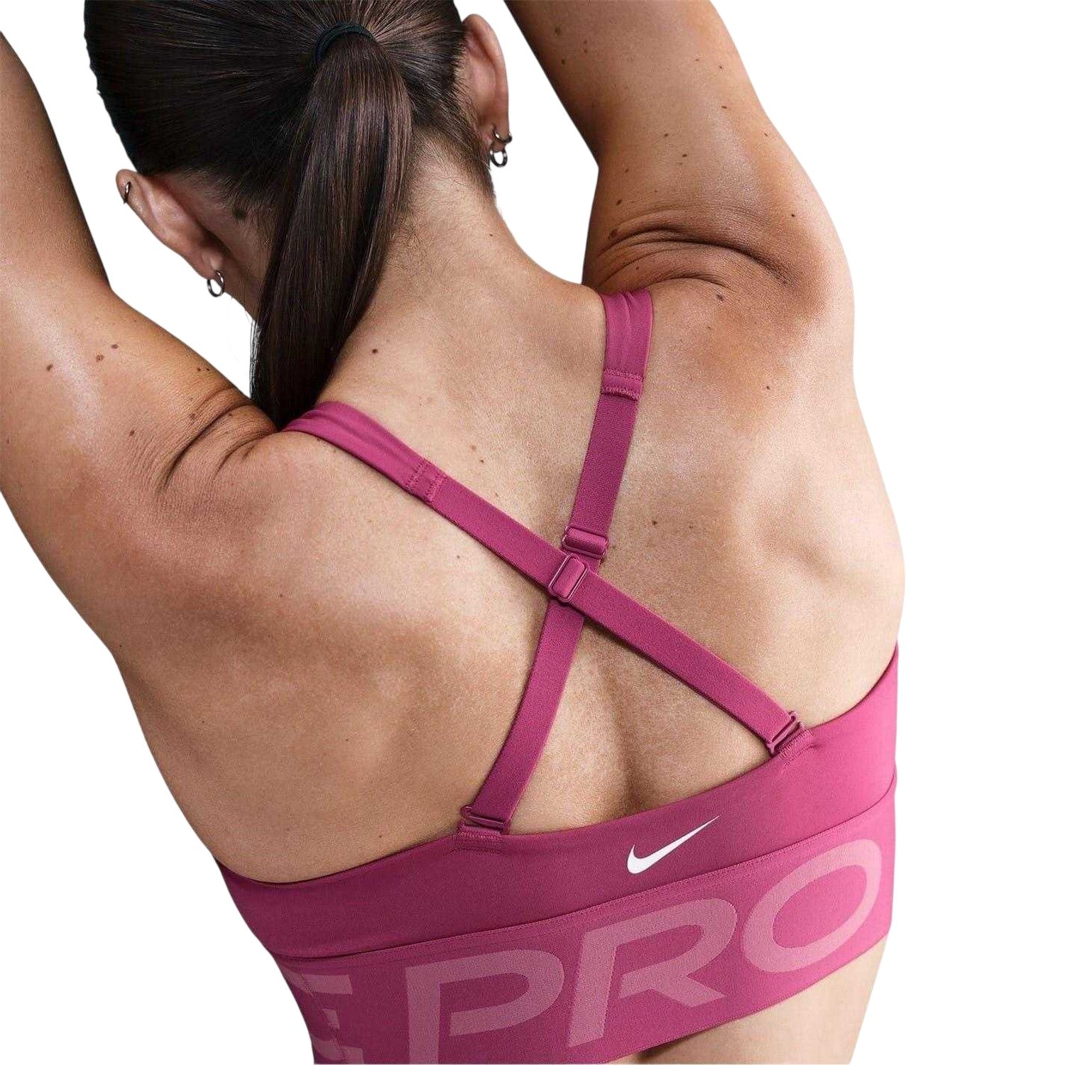 Beet Red - Back - Nike Womens-Ladies Pro Plunge Snug Fit Sports Bra