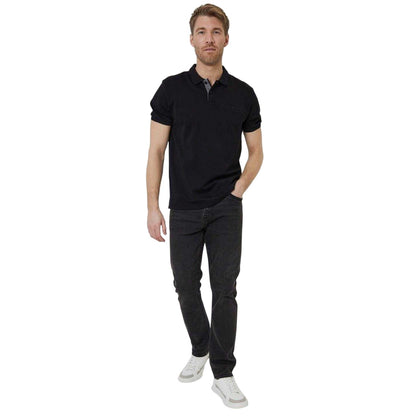 Black - Lifestyle - Threadbare Mens Regular Rolled Short Sleeves Polo Shirt