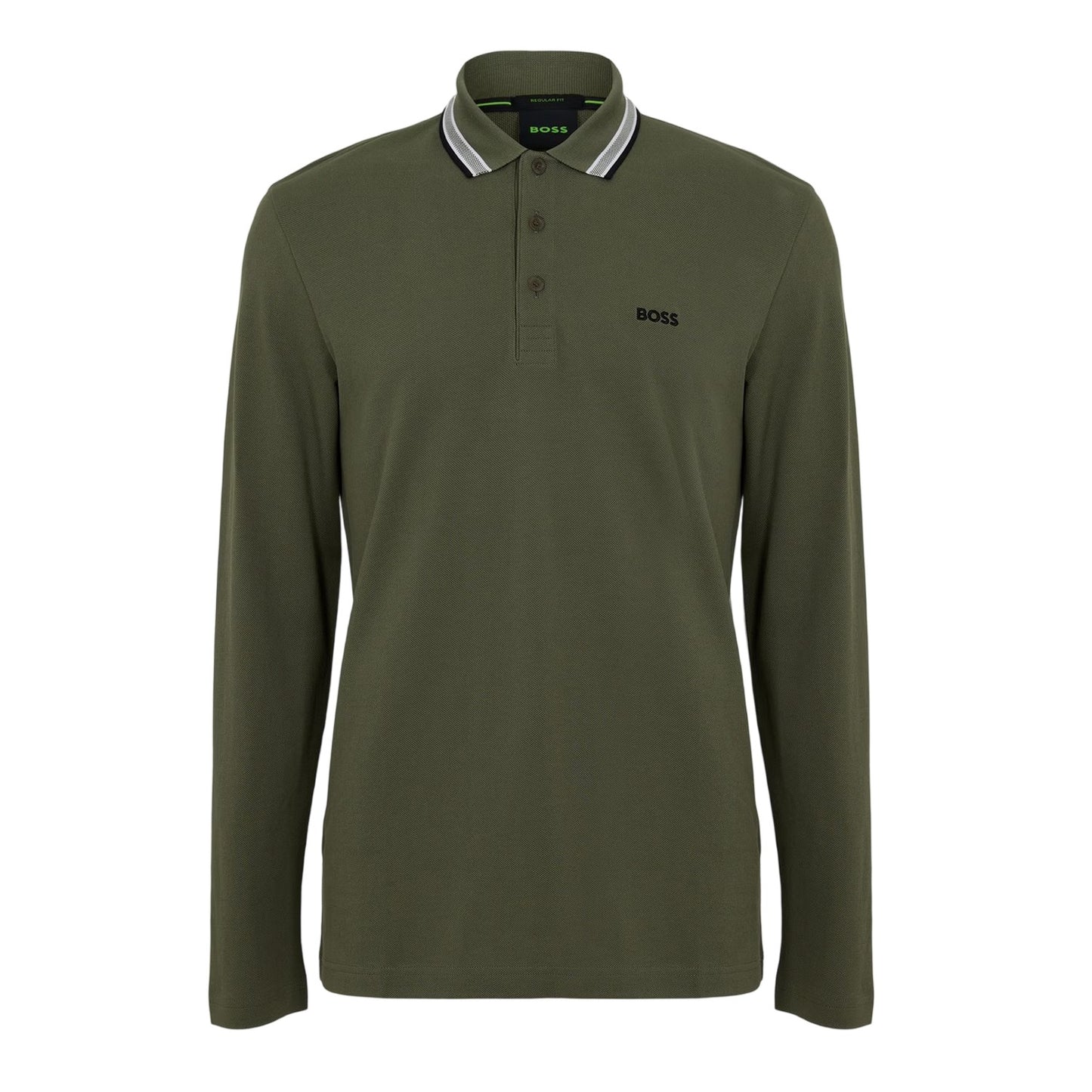 Dark Beige - Front - Boss Mens Plisy Long-Sleeved Polo Shirt