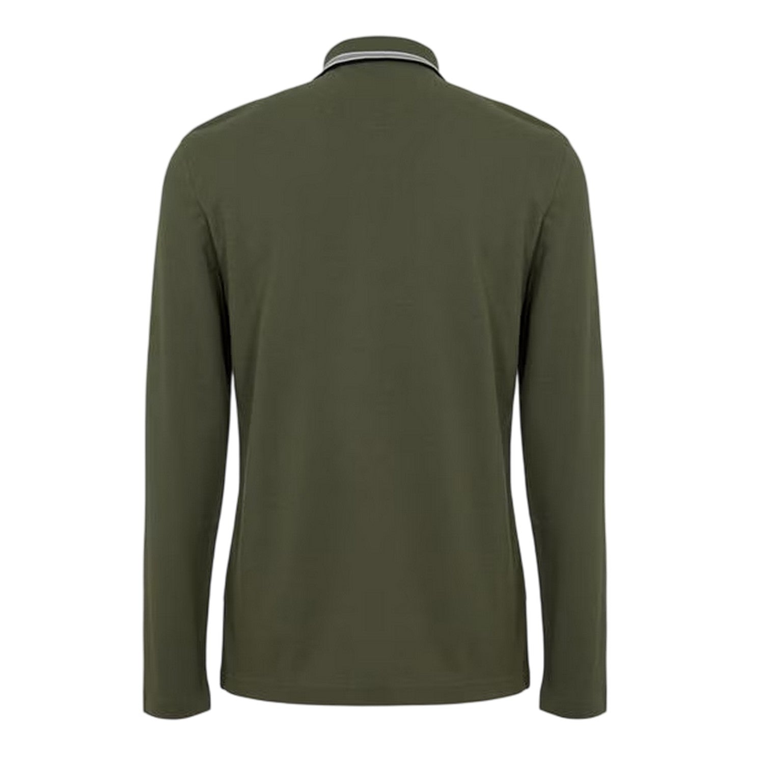 Dark Beige - Back - Boss Mens Plisy Long-Sleeved Polo Shirt