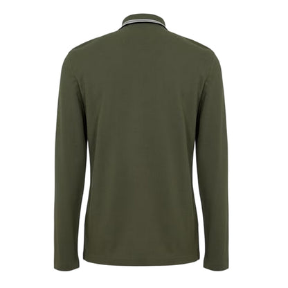 Dark Beige - Back - Boss Mens Plisy Long-Sleeved Polo Shirt