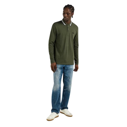 Dark Beige - Lifestyle - Boss Mens Plisy Long-Sleeved Polo Shirt