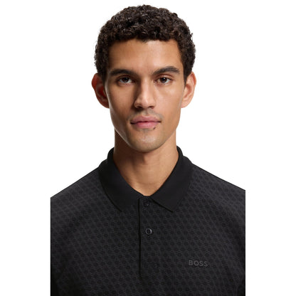 Black - Side - Boss Mens Pique Polo Shirt