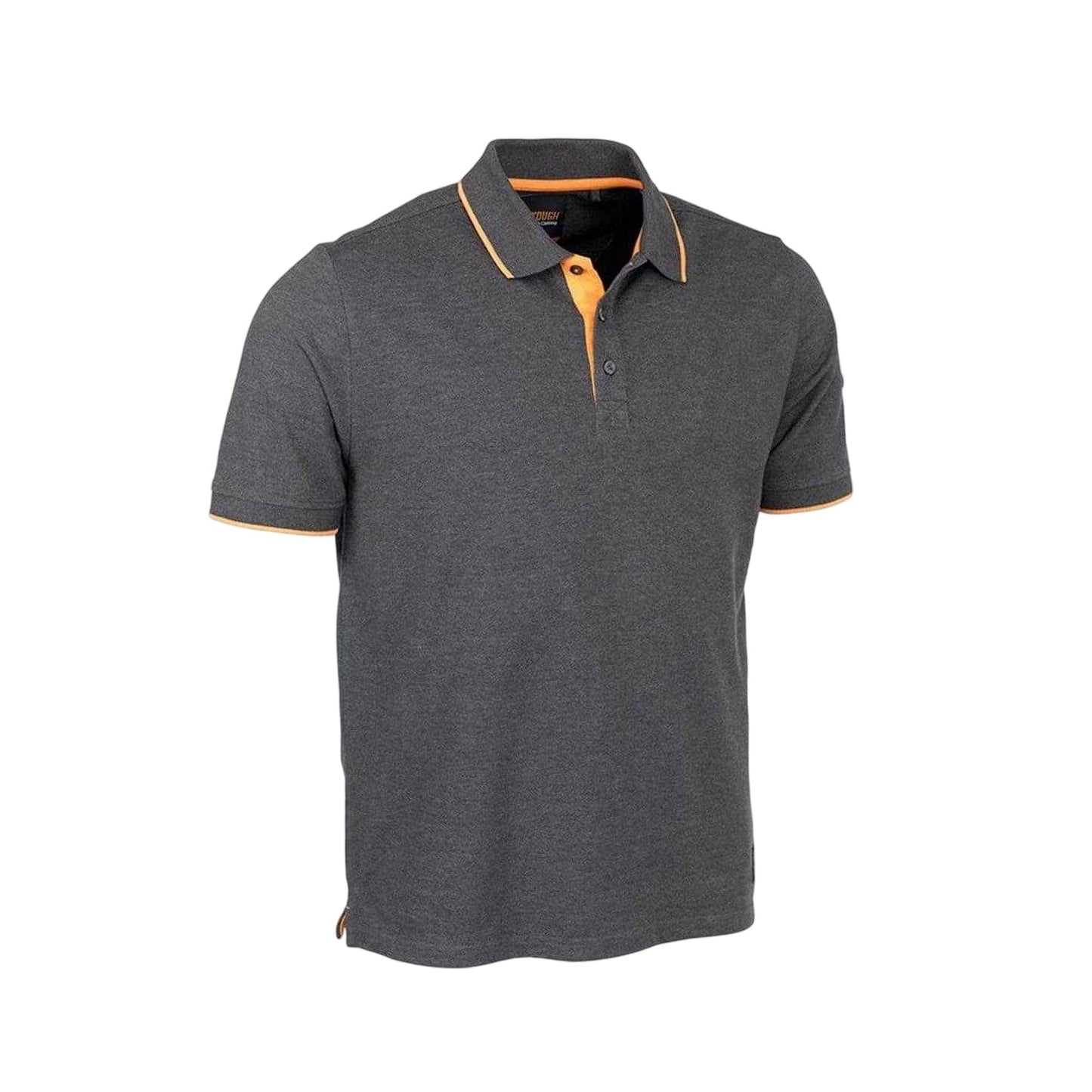 Grey - Front - Worktough Mens Contrast Pique Polo Shirt