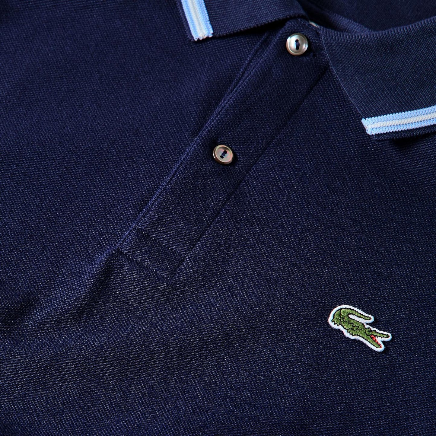 Navy - Side - Lacoste Womens-Ladies Tipped Slim Short-Sleeved Polo Shirt
