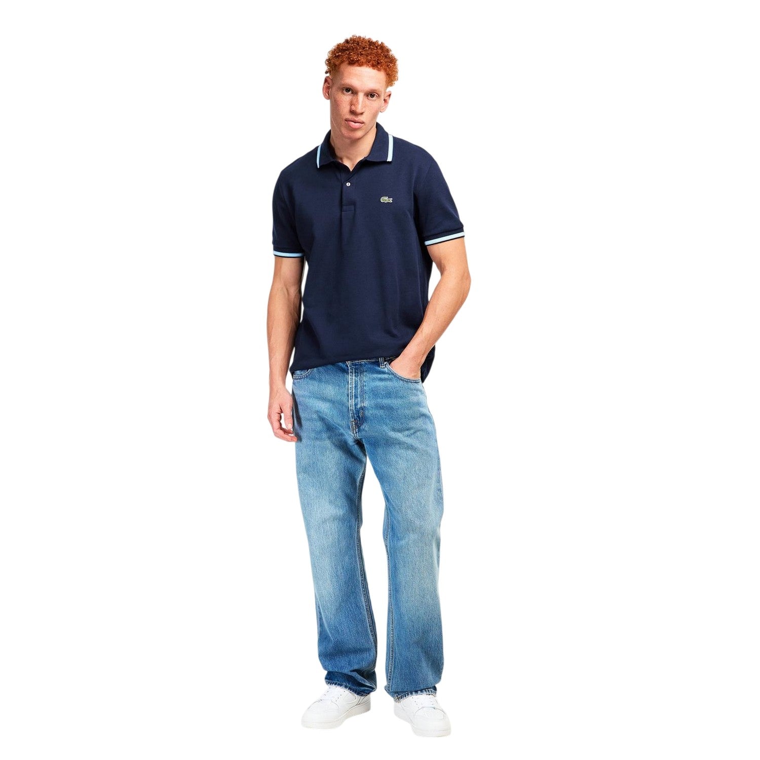 Navy - Lifestyle - Lacoste Womens-Ladies Tipped Slim Short-Sleeved Polo Shirt