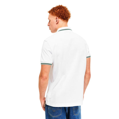 White - Side - Lacoste Womens-Ladies Tipped Slim Short-Sleeved Polo Shirt